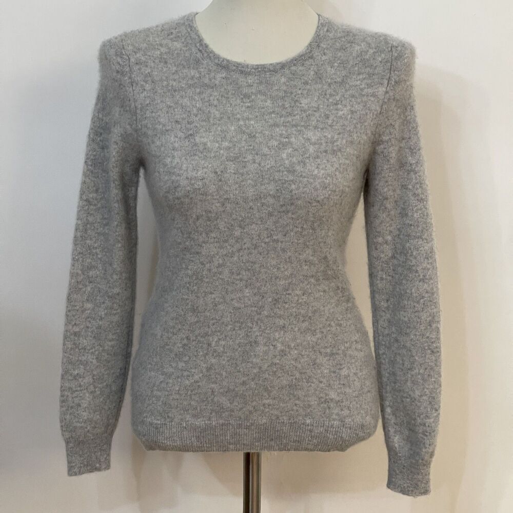 Charter Club Luxury 100% Cashmere Sweater Medium Gray Long Sleeve